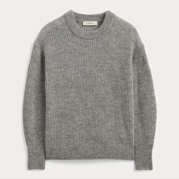 EVERLANE Cocoon Grey Crew In Alpaca Small - Picture 6 of 9
